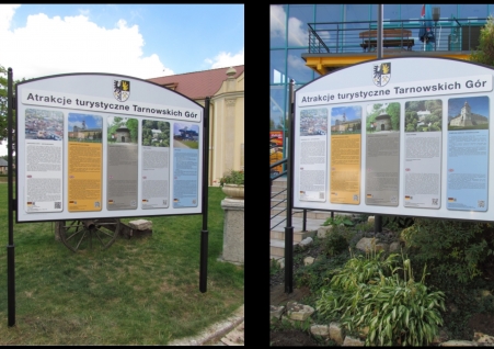 Park Wodny - tablice z konstrukcją wykonane na UM Tarnowskie Góry