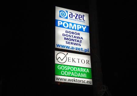 Kaseton świetlny LED na ramie aluminiowej z frontem z pleksi