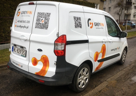 GREYfin - Oklejenie pojazdu firmowego, folia polimerowa z drukiem 2