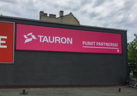 Tauron - baner 10x2m - wydruk i montaż na ramie